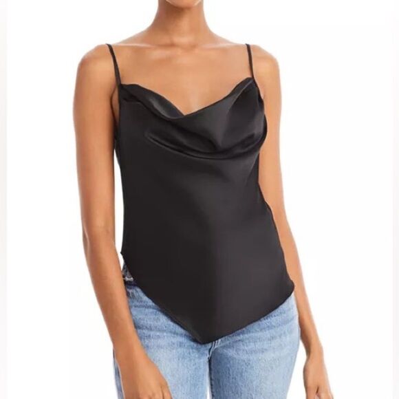 NWT WAYF Cowl neck black camisole size Xsan - Picture 1 of 4
